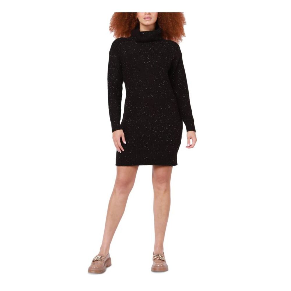 BLACK TAPE Womens Black Unlined Trim Pullover Center Seam Sweater Dress S